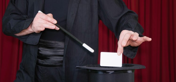 magician-presents-business-card
